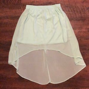 Mint Color High Low Skirt